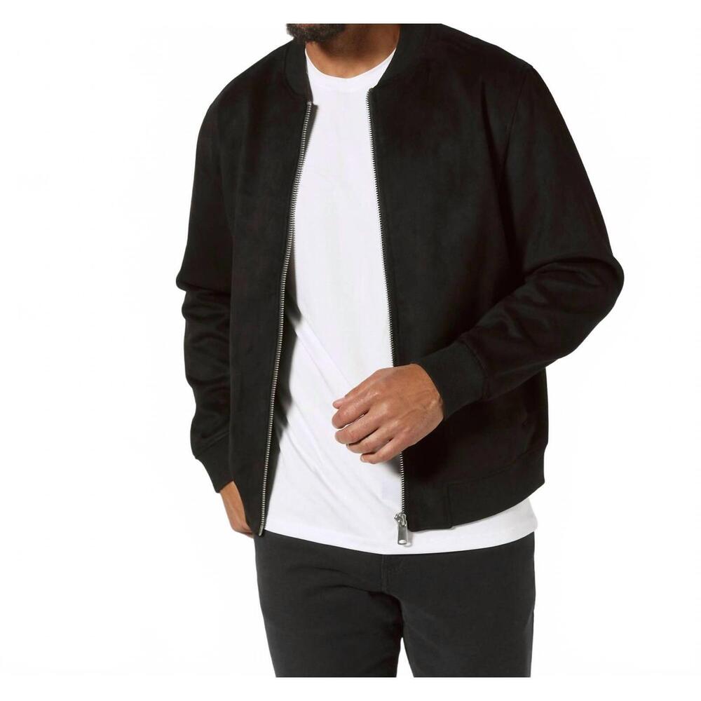 NEW 7DIAMONDS evolution suede bomber jacket in onyx